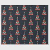 メリークリスマスホリデーズアート抽象芸術クリスマスツリー ラッピングペーパー (フラット)
