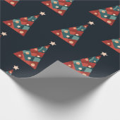 メリークリスマスホリデーズアート抽象芸術クリスマスツリー ラッピングペーパー (角)