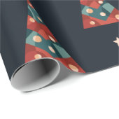 メリークリスマスホリデーズアート抽象芸術クリスマスツリー ラッピングペーパー (ロールコーナー)