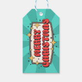 メリークリスマスホリデーズカートルレトロ文字 ギフトタグ (正面)