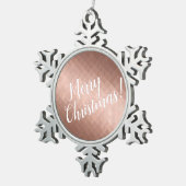 メリークリスマスホリデーズバラ金ゴールドシック季節 スノーフレークピューターオーナメント (右)