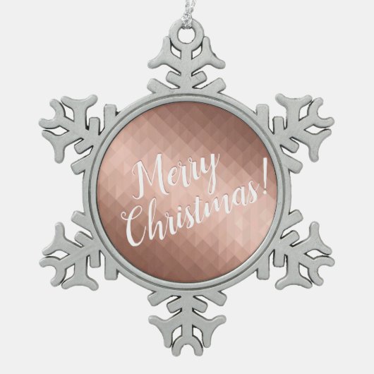 メリークリスマスホリデーズバラ金ゴールドシック季節 スノーフレークピューターオーナメント (正面)