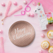 メリークリスマスホリデーズバラ金ゴールドメタリックデザイン ペーパープレート (パーティー)