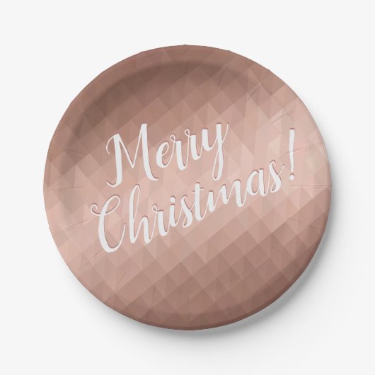 メリークリスマスホリデーズバラ金ゴールドメタリックデザイン ペーパープレート (正面)