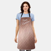 メリークリスマスホリデーズバラ金ゴールドメタリック エプロン (着用した状態)