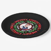 メリークリスマスホリデーズファミリーフォトパーソナライズ ペーパープレート (アングル)