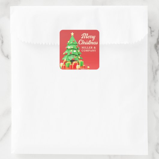 メリークリスマスホリデーズモダンフェスティバル スクエアシール (バッグ)