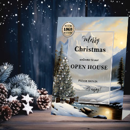 メリークリスマスホリデーズロゴオープンハウス 台座サイン