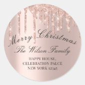 メリークリスマスホリデーズRSVPバラクラスドリップス ラウンドシール (正面)