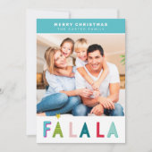 メリークリスマスホリデータイポグラフィアクア シーズンカード (正面)