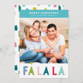 メリークリスマスホリデータイポグラフィアクア シーズンカード (正面/裏面)