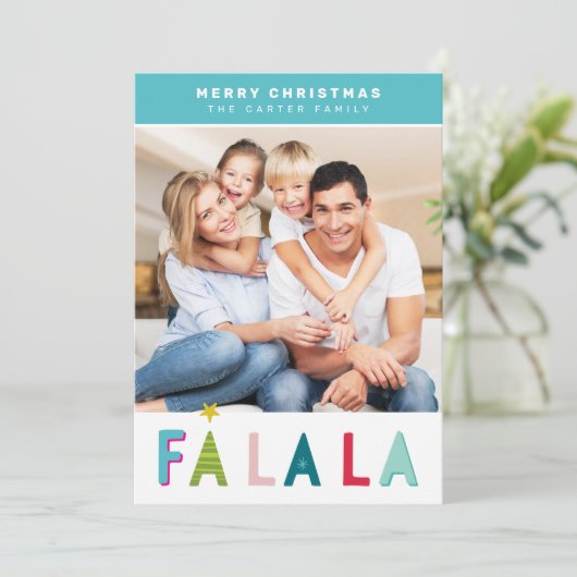 メリークリスマスホリデータイポグラフィアクア シーズンカード (スタンド正面)