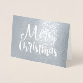 メリークリスマスホリデータイポグラフィ写真 箔カード (正面)