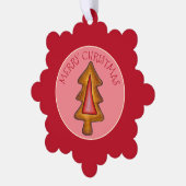 メリークリスマスホリデーツリーステンドグラスCookie オーナメントカード (左)