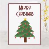 メリークリスマスホリデーツリー折り畳みグリーティングカード カード (黄色い花)