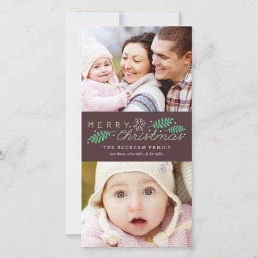 メリークリスマスホリデーツーフォトカード シーズンカード (正面)