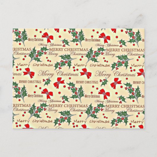 メリークリスマスホリデーデザイン ポストカード (正面)