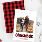 メリークリスマスホリデーバッファローチェックシンプル シーズンカード
