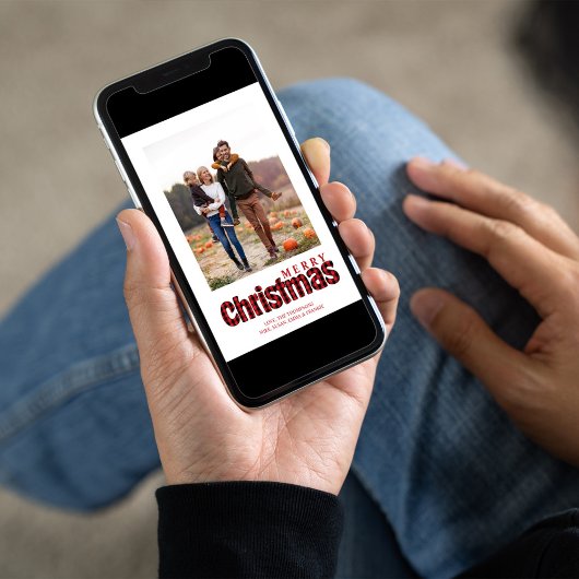 メリークリスマスホリデーバッファローチェックシンプル シーズンカード