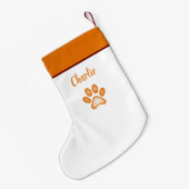 メリークリスマスホリデーパーソナライズされたオレンジ スモールクリスマスストッキング (裏面 (吊り時))