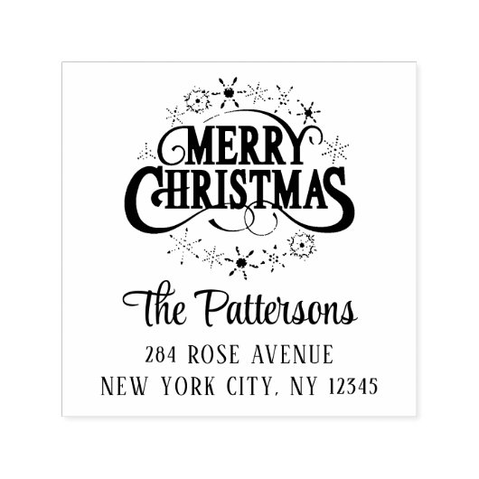 メリークリスマスホリデーパーソナル差出人住所 セルフインキングスタンプ (デザイン)