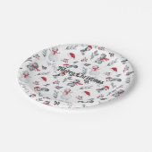 メリークリスマスホリデーパーティーかわいいお洒落 ペーパープレート (アングル)