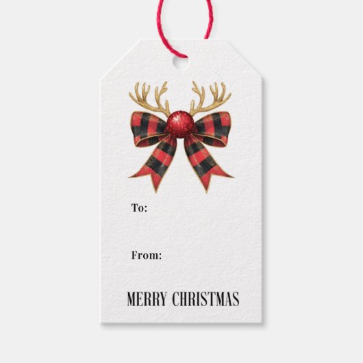 メリークリスマスホリデーパーティーの宛先および差出人 ギフトタグ (正面)