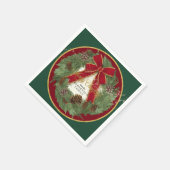 メリークリスマスホリデーパーティードコーパインリース スタンダードカクテルナプキン (角)