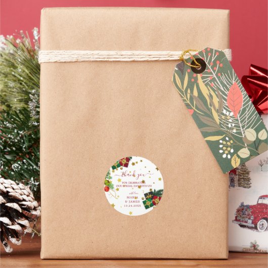 メリークリスマスホリデーパーティー ラウンドシール (クリスマス)