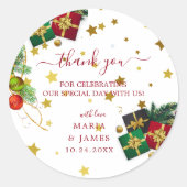 メリークリスマスホリデーパーティー ラウンドシール (正面)