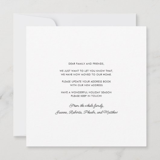 メリークリスマスホリデーパームツリー引っ越しました 案内状 (裏面)