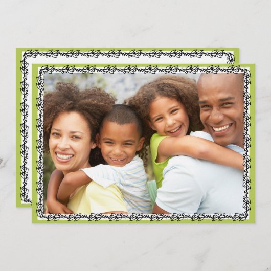 メリークリスマスホリデーファミリーフォトカード シーズンカード (正面/裏面)