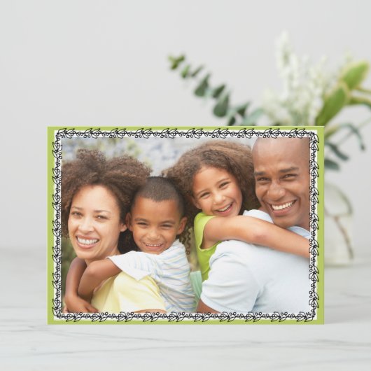 メリークリスマスホリデーファミリーフォトカード シーズンカード (スタンド正面)