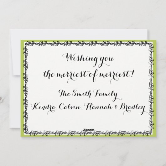 メリークリスマスホリデーファミリーフォトカード シーズンカード (裏面)