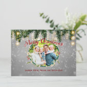 メリークリスマスホリデーファミリーフォトカード シーズンカード (スタンド正面)