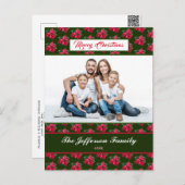 メリークリスマスホリデーファミリーフォトパーソナライズ シーズンポストカード (正面/裏面)