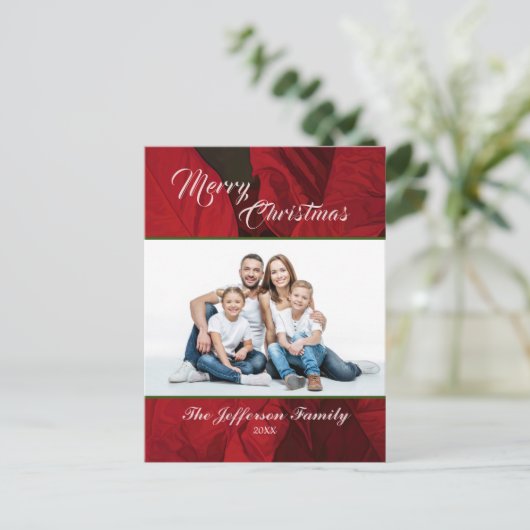 メリークリスマスホリデーファミリーフォトパーソナライズ ポストカード (スタンド正面)