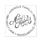 メリークリスマスホリデーファミリー差出人住所 セルフインキングスタンプ (デザイン)