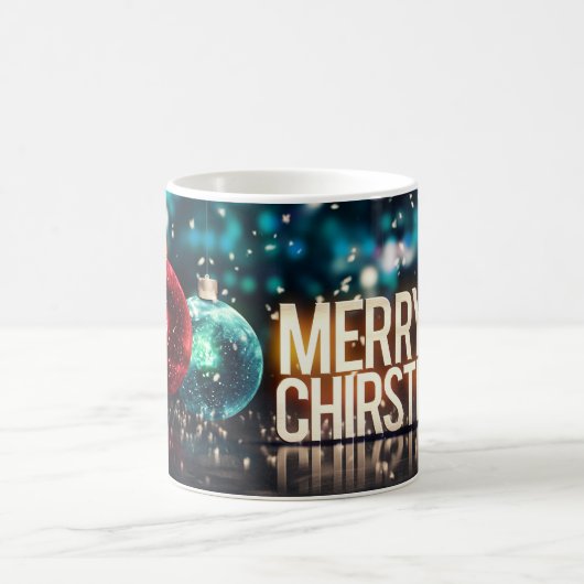 メリークリスマスホリデーフェスティバルx-masオーナメントマグ コーヒーマグカップ (中央)