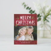 メリークリスマスホリデーフォトカードはがき シーズンポストカード (スタンド正面)
