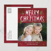 メリークリスマスホリデーフォトカードはがき シーズンポストカード (正面/裏面)