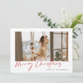 メリークリスマスホリデーフォトカード サンキューカード (スタンド正面)