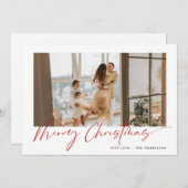 メリークリスマスホリデーフォトカード サンキューカード (正面/裏面)