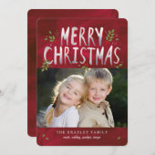 メリークリスマスホリデーフォトカード シーズンカード (正面/裏面)