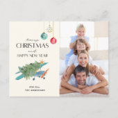 メリークリスマスホリデーフォトツリー機内おもしろい ポストカード (正面)