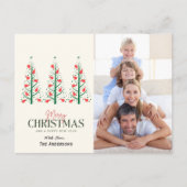 メリークリスマスホリデーフォトツリー機内おもしろい ポストカード (正面)