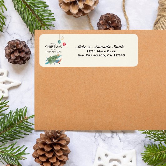 メリークリスマスホリデーフォトツリー機内おもしろい ラベル