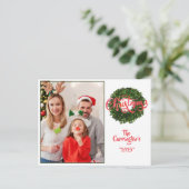 メリークリスマスホリデーフォトボクウッドリース ポストカード (スタンド正面)