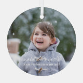 メリークリスマスホリデーフォト ガラスオーナメント (裏面)