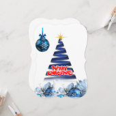 メリークリスマスホリデーフラットグリーティングカード カード (正面/裏面インサイチュ)